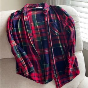 Justice plaid button-up shirt. Size 12 girls